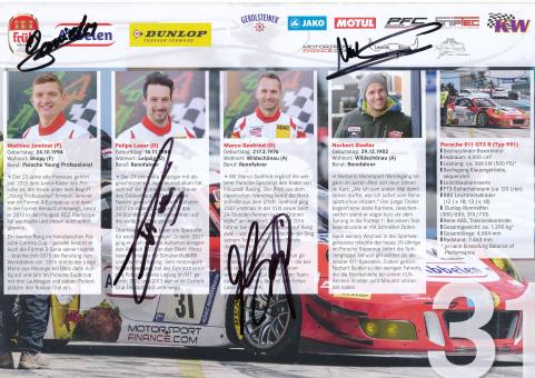 Jaminet,Laser,Seefried,Siedler  Auto Motorsport Autogrammkarte original signiert 