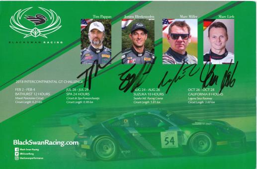 Pappas,Bleekemolen,Miller,Lieb  Porsche  Auto Motorsport Autogrammkarte original signiert 