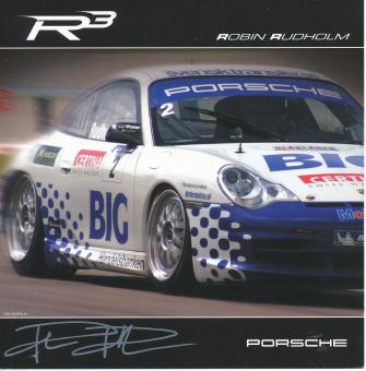 Robin Rudholm  Porsche  Auto Motorsport 17 x 17 cm  Autogrammkarte  original signiert 