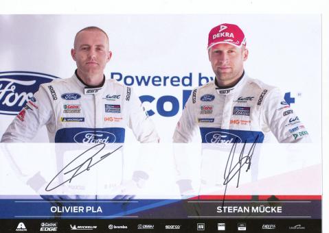 Olivier Pla & Stefan Mücke   Auto Motorsport 20 x 29 cm  Autogrammkarte  original signiert 