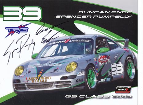 Duncan Ende & Spencer Pumpelly   Auto Motorsport 21 x 28 cm Autogrammkarte original signiert 