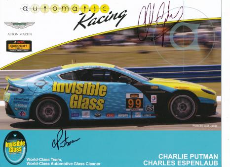 Charlie Putman & Charles Espenlaub  Auto Motorsport 21 x 28 cm Autogrammkarte original signiert 