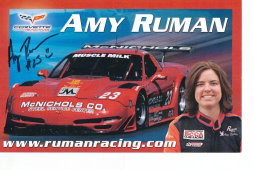Amy Ruman  Auto Motorsport 13 x 20 cm Autogrammkarte original signiert 