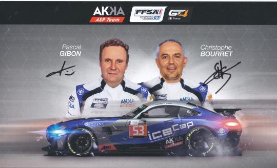 Pascal Gibon & Christophe Bourret  Auto Motorsport 18 x 30 cm Autogrammkarte original signiert 