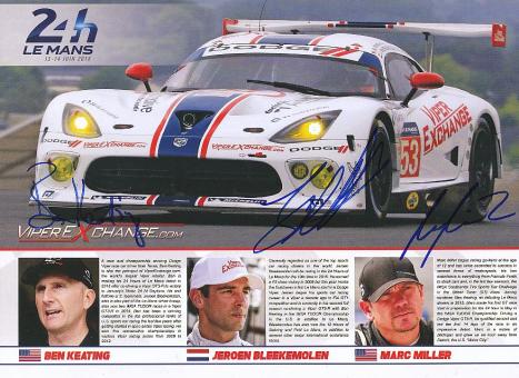 Marc Miller,Ben Keating,Jeroen Bleekemolen  Indy Car  Auto Motorsport 23 x 30 cm Autogrammkarte original signiert 
