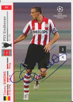 Timmy Simons  PSV Eindhoven  Champions League  2007/2008 Panini  Card orig. signiert 