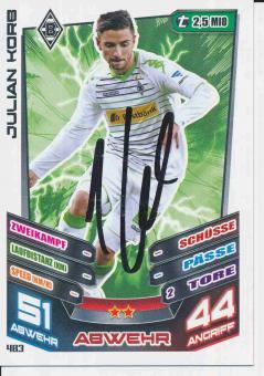 Julian Korb  Borussia Mönchengladbach  2013/14 Match Attax Card orig. signiert 