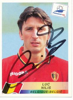 Luc Nilis  Belgien  Panini  WM 1998  Sticker original signiert 