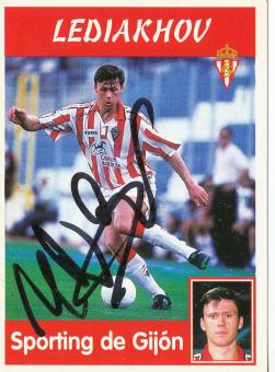 Lediakhov  Sporting de Gijon  1997/1998  Panini Card original signiert 