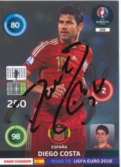 Diego Costa  Spanien  Road to EM 2016 Panini Card original signiert 