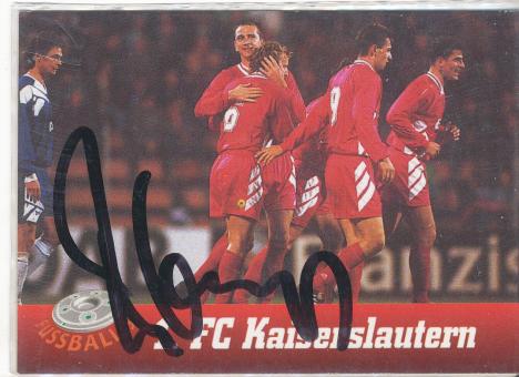 Reiner Geye † 2002  FC Kaiserslautern  Panini Bundesliga Card original signiert 