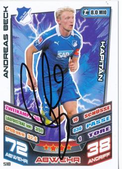 Andreas Beck  TSG Hoffenheim   2013/2014 Match Attax Card orig. signiert 