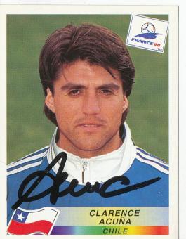 Clarence Acuna  Chile  Panini  WM 1998  Sticker original signiert 