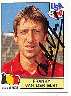 Franky van der Elst  Belgien  Panini  WM 1994  Sticker original signiert 