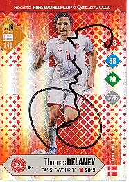 Thomas Delaney  Dänemark  Road to WM 2022  Panini Card  original signiert 