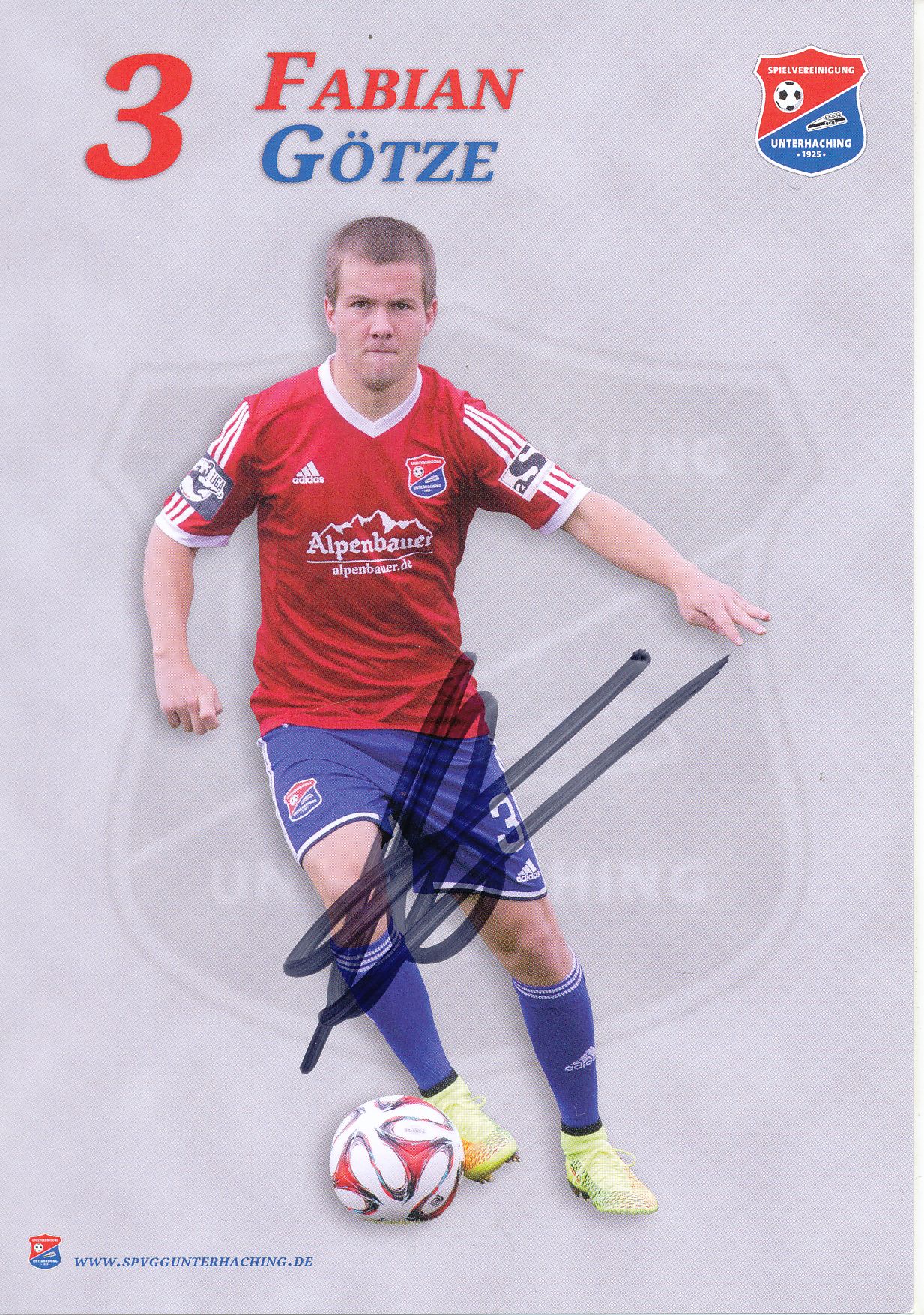 Kelocks Autogramme Fabian Götze 2014/2015 SpVgg Unterhaching Fußball Autogrammkarte original signiert online kaufen