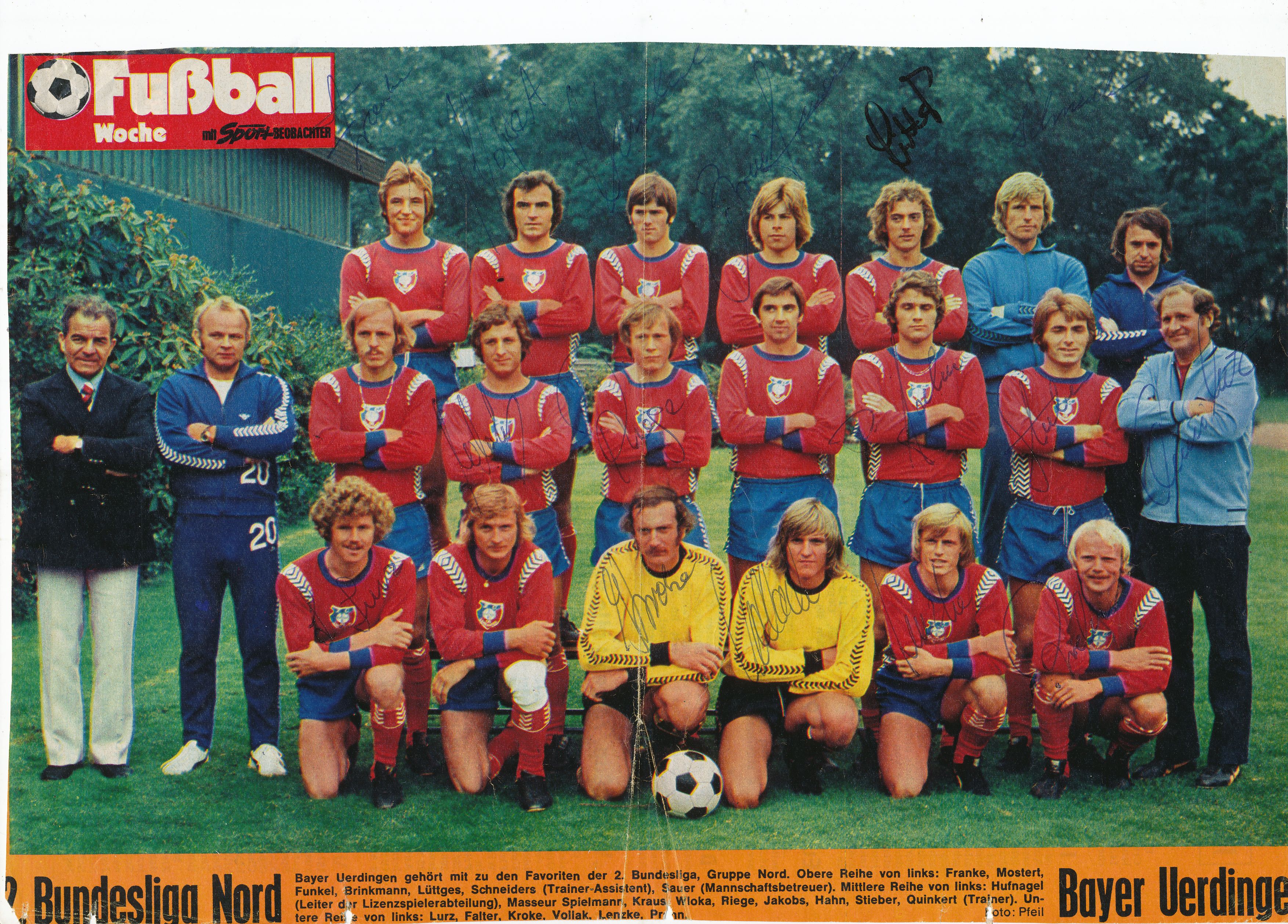 Kelocks Autogramme Bayer 05 Uerdingen Mannschaftsbild Fußball original signiert online kaufen